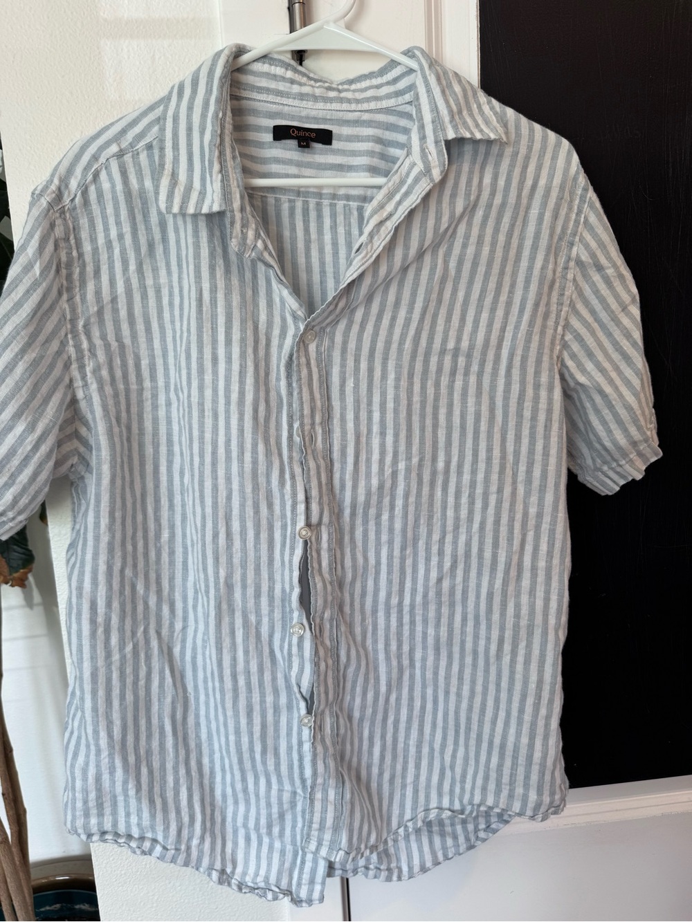 QUINCE LINEN BUTTON UP WOMENS MEDIUM